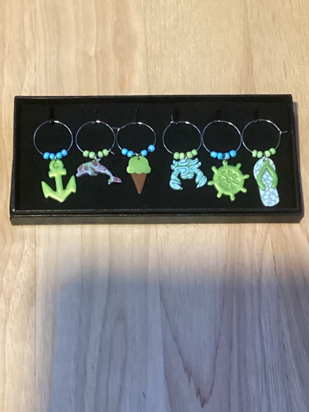 Handcrafted “Lime Green” Beach Themed Beverage Charms